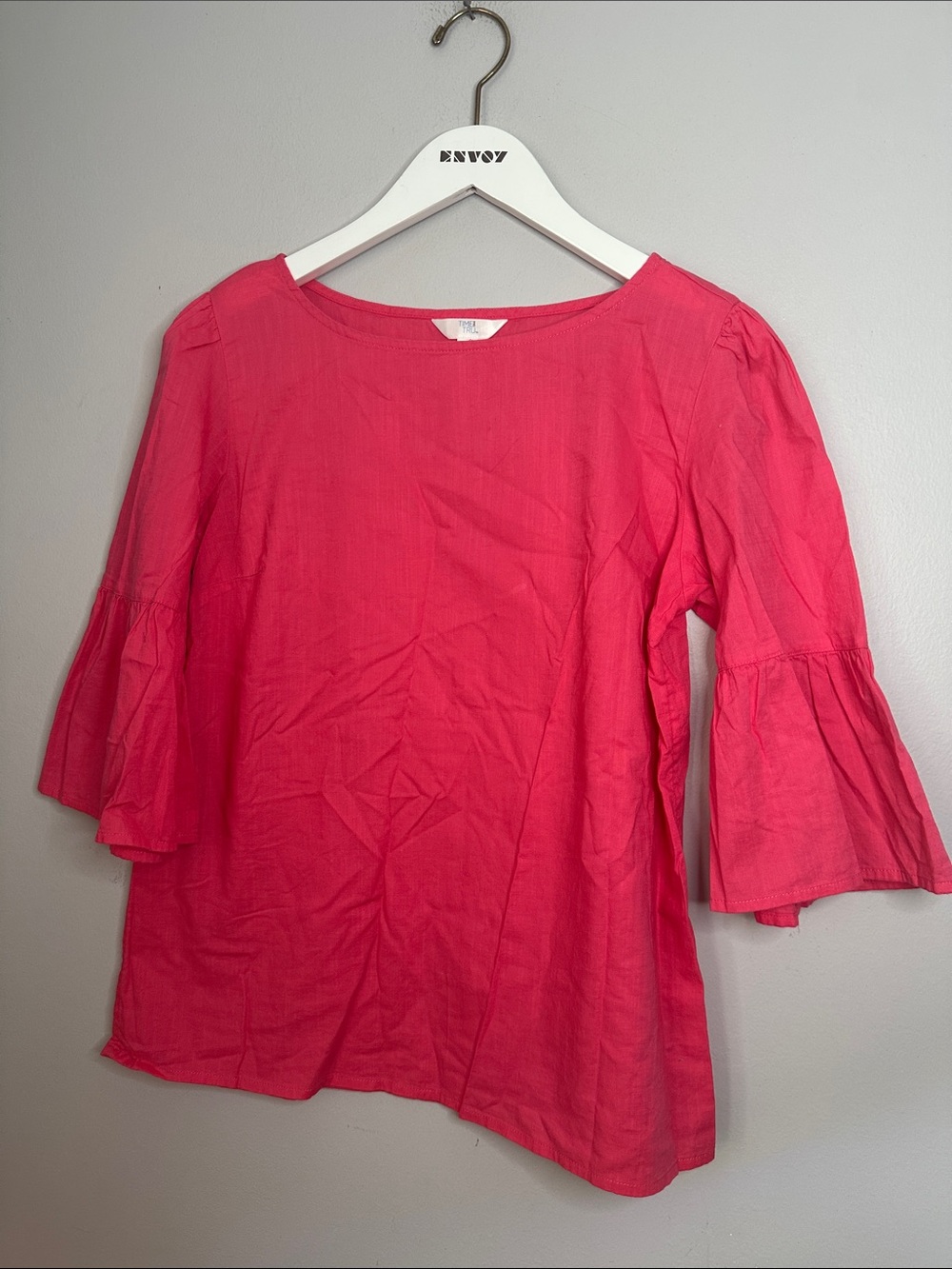 Time and Tru Hot Pink Bell Sleeve Tunic size S